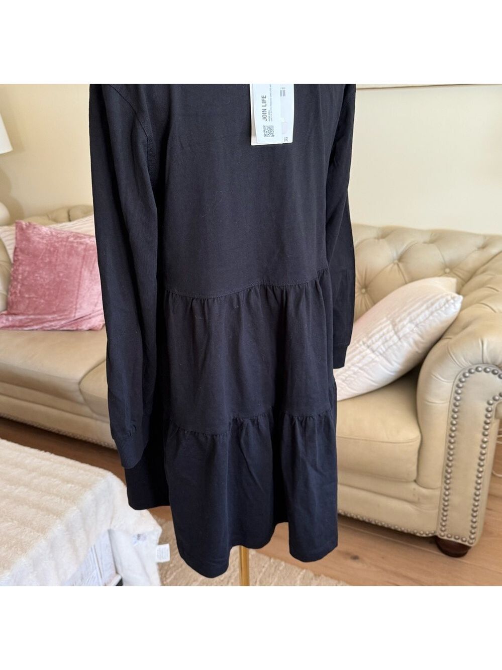 Zara Black Ribbed Collar Top - Picture 8 of 8